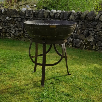 Recycled Kadai BBQ Fire Bowl with High & Low Gothic Stand