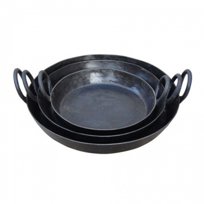 Set of Three Iron Kadai Skillets