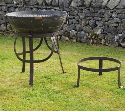 Recycled Kadai BBQ Fire Bowl with High & Low Gothic Stand
