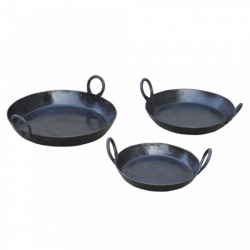 Set of Three Iron Kadai Skillets